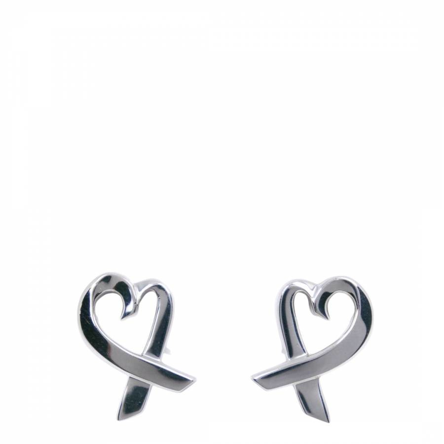 Silver Tiffany & Co. Loving Heart Earrings