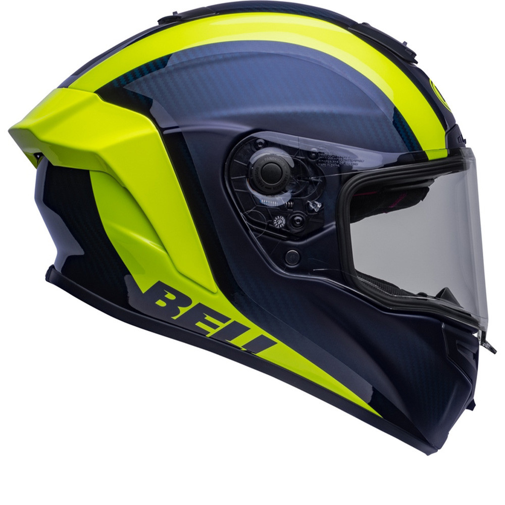 Bell Race Star DLX Flex Tantrum 2 Dark Blue Hiviz Yellow Helmet Full Face Helmet S