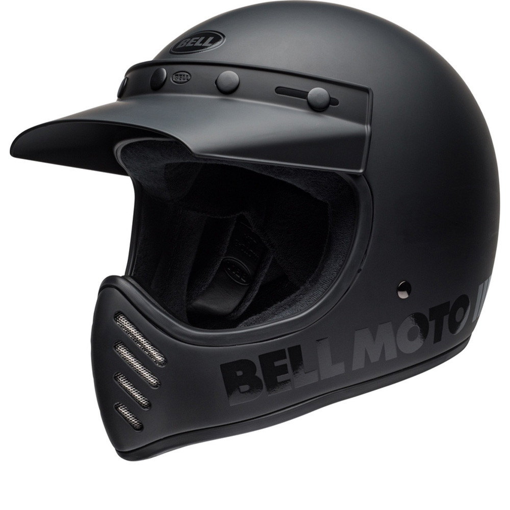 Bell Moto-3 Classic Solid Blackout Helmet Full Face Helmet XS