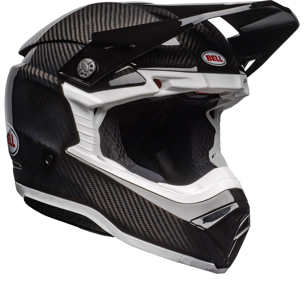 Bell Moto-10 Spherical Solid Gloss Black White Helmet Full Face Helmet S