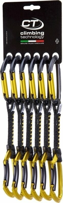 Climbing Technology Lime Set DY Pack of 6 Quickdraws Anthracite/Mustard Yellow 12 cm