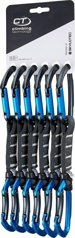 Climbing Technology Lime Set NY Pro Pack of 6 Quickdraws Anthracite/Electric Blue 12 cm