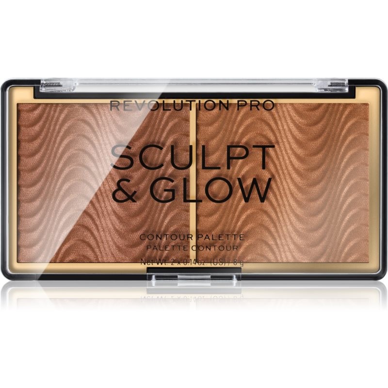 Revolution PRO Sculpt And Glow contouring and highlighting palette shade Medium-Deep 8 g