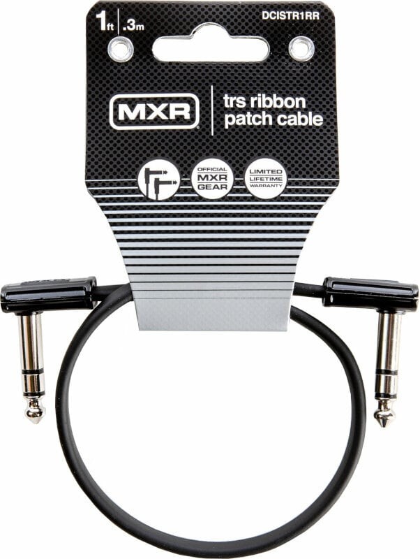 Dunlop MXR DCISTR1RR Ribbon TRS Cable Black 30 cm Angled - Angled