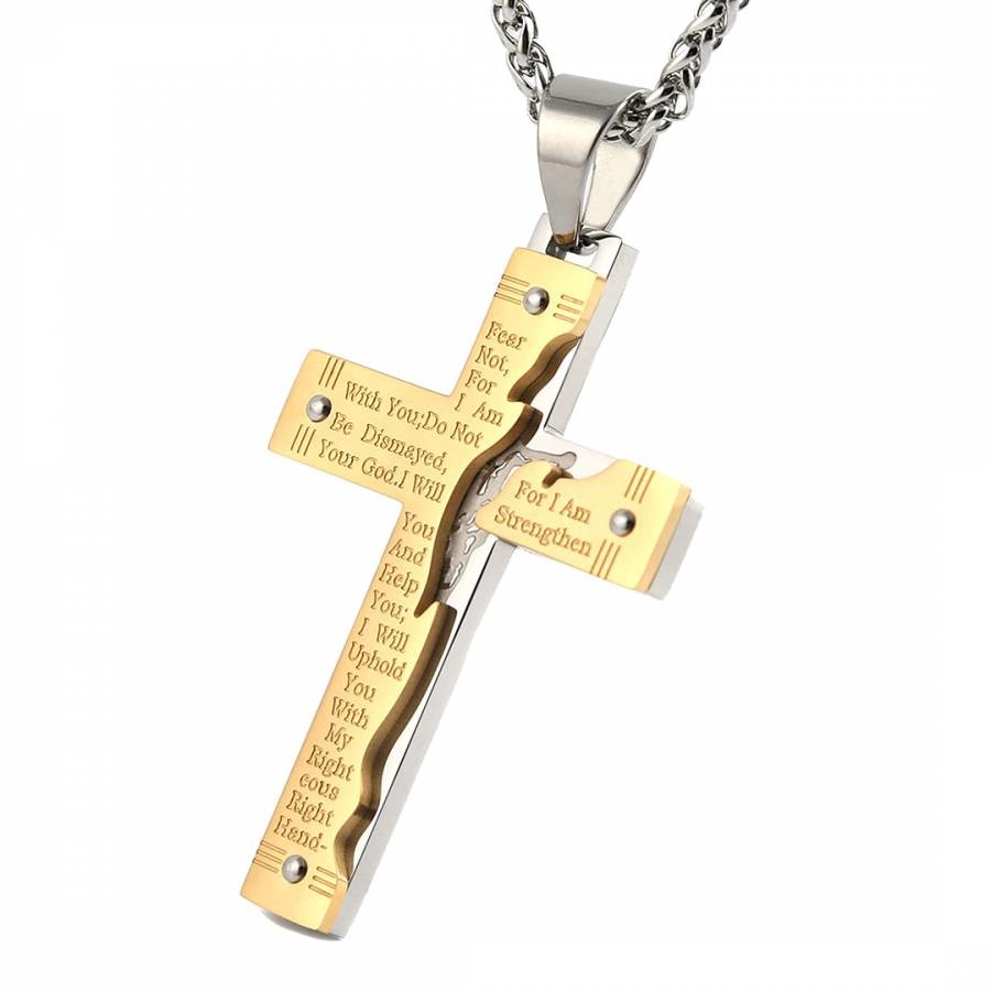 18K Gold Two Tone Spiritual Necklace