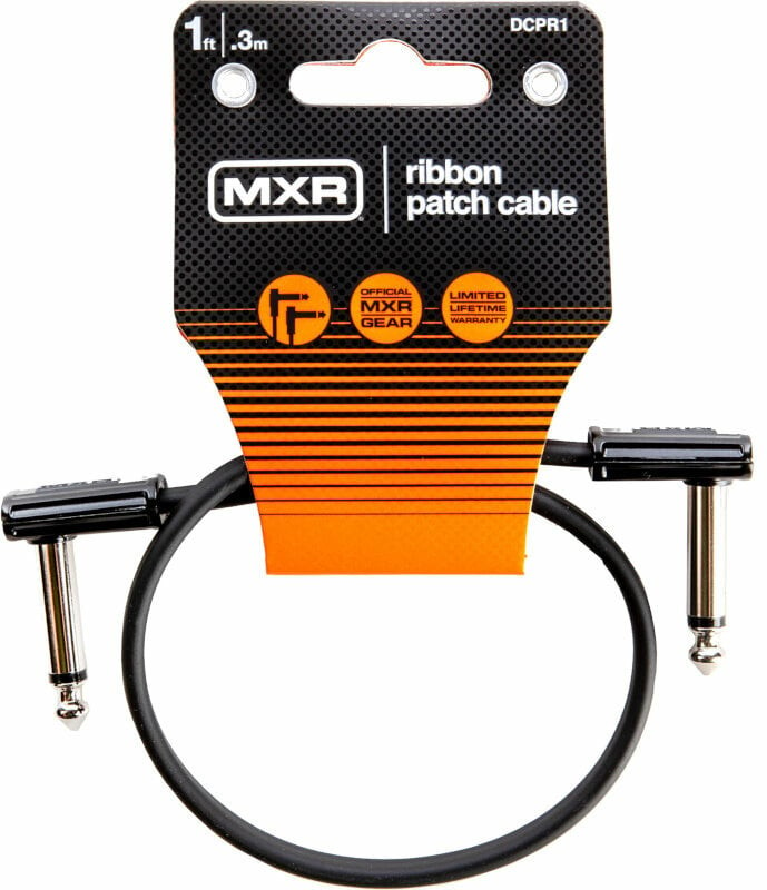 Dunlop MXR DCPR1 Ribbon Patch Cable Black 30 cm Angled - Angled