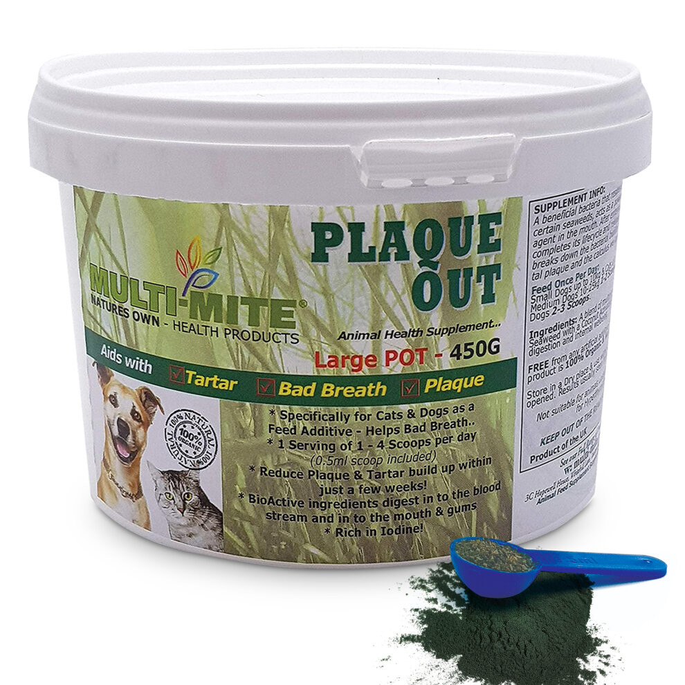 PLAQUE OUT Cat and Dog Tartar & Bad Breath 450G Pot