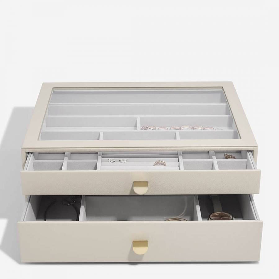 Oatmeal Supersize Jewellery Box - Set of 2 (with drawers)