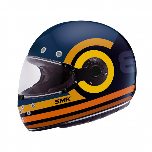 SMK Retro Ranko Blue Orange Full Face Helmet S