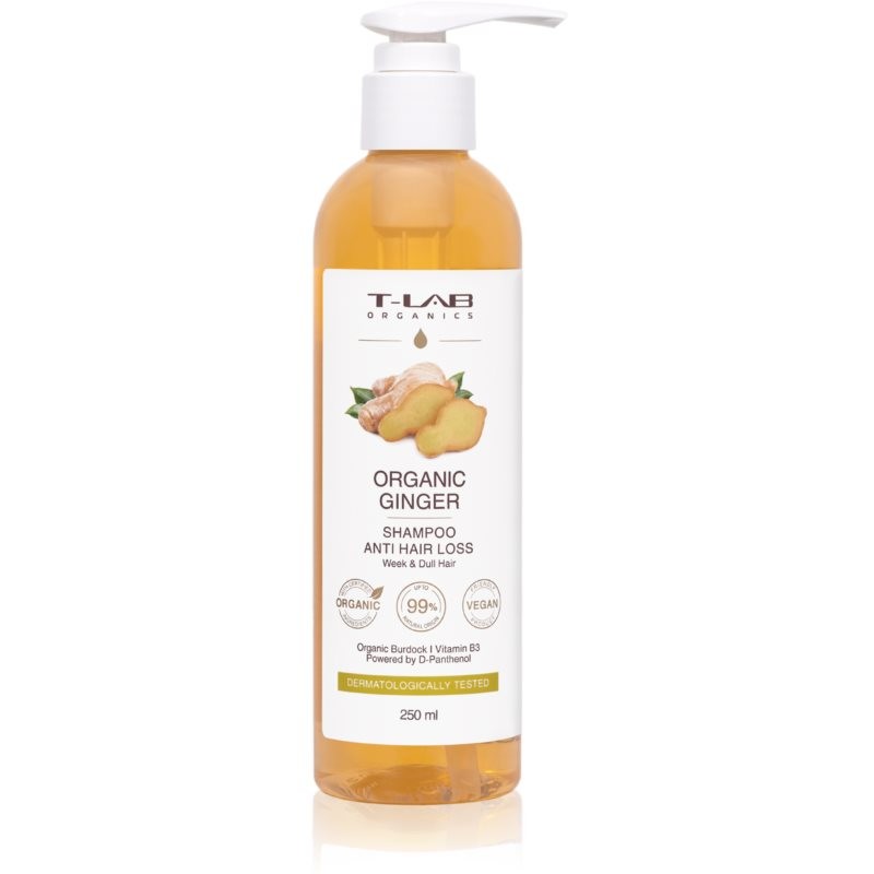 T-LAB Organics Organic Ginger Anti Hair Loss Shampoo energising shampoo for thinning hair ml