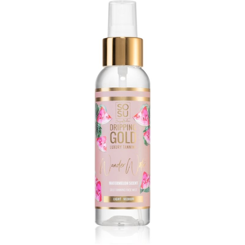 SOSU by Suzanne Jackson Dripping Gold Wonder Water Watermelon self-tanning mist for face Light - Medium 100 ml