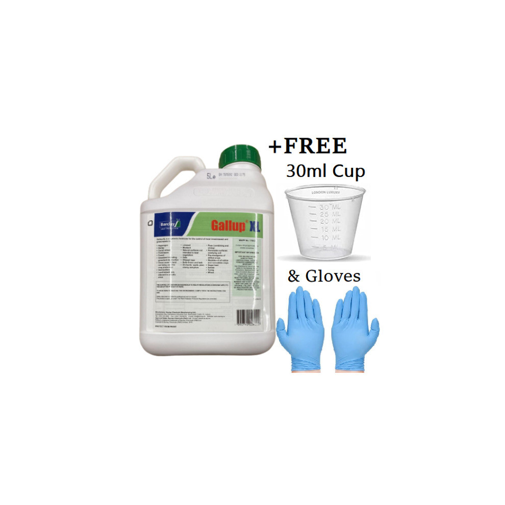 GALLUP XL Industrial Strength Weed Killer Weedkiller+Free Cup & Gloves
