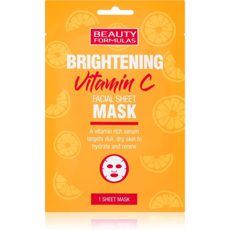 Beauty Formulas Vitamin C brightening face sheet mask with vitamine C 1 pc