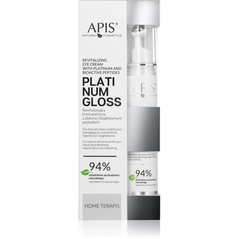 Apis Natural Cosmetics Platinum Gloss revitalizing eye cream to treat swelling and dark circles 10 ml