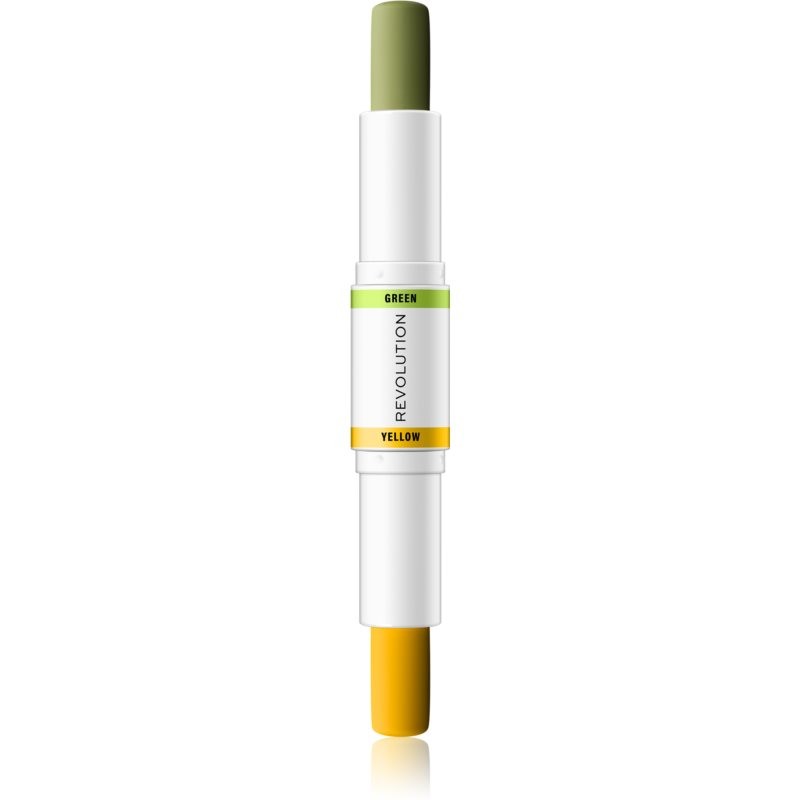 Makeup Revolution Colour Correcting corrector stick for even skintone shade Yellow & Green 2x4,3 g
