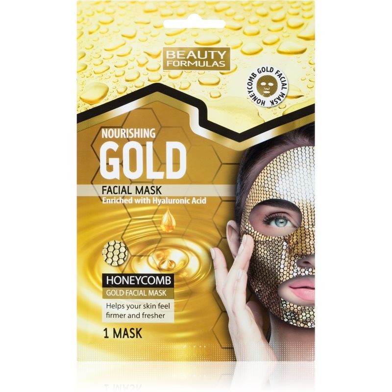 Beauty Formulas Gold nourishing face sheet mask with hyaluronic acid 1 pc