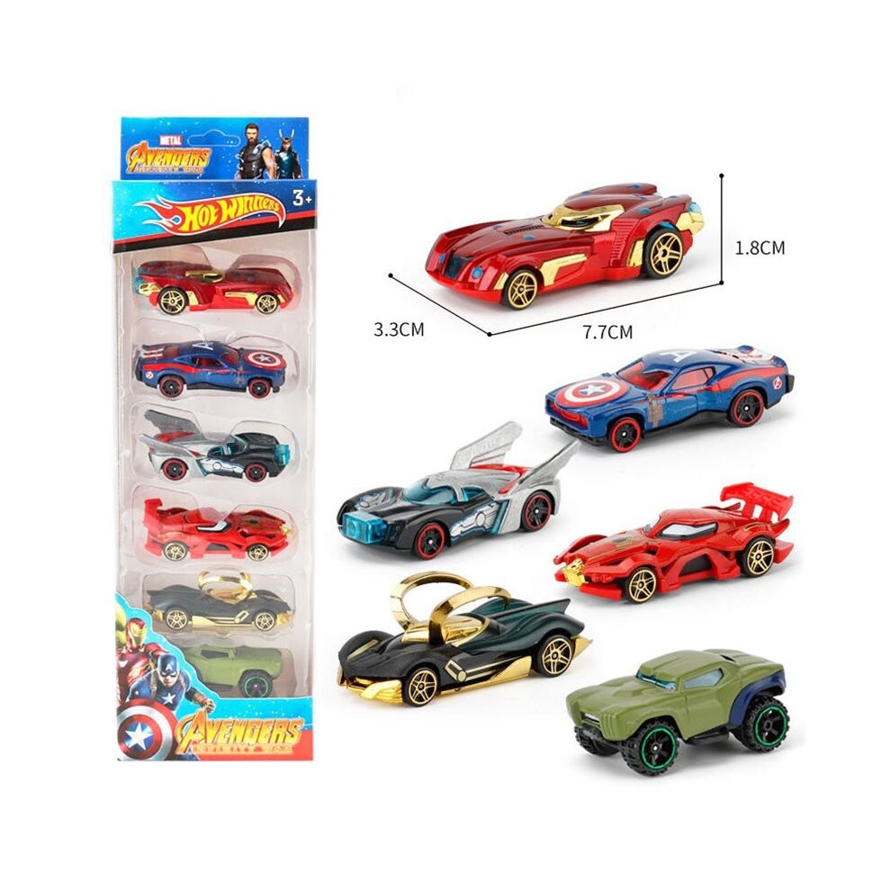 (Avengers Alloy ) 6Pcs Toy Cars Racer Car Kids Toy Collection Set Disney Pixar|Avengers Alloy