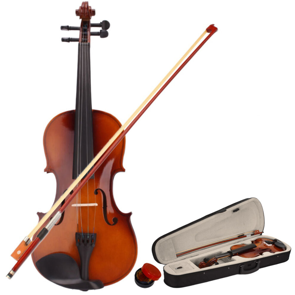 4/4 Full Size Adult Natural Acoustic Violin with Case Bow Rosin