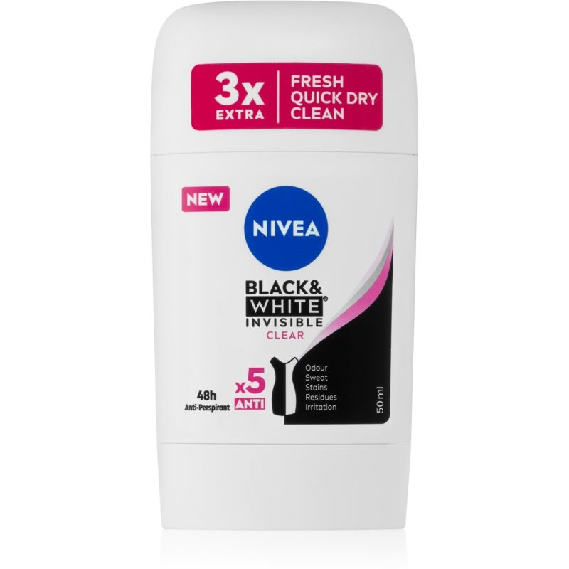 Nivea Black & White Invisible Clear antiperspirant stick 50 ml