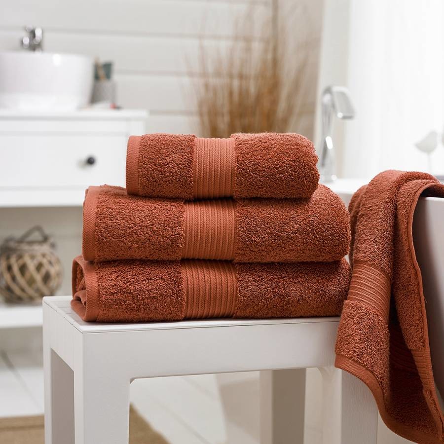 Bliss Pima Pair of Bath Towels Copper