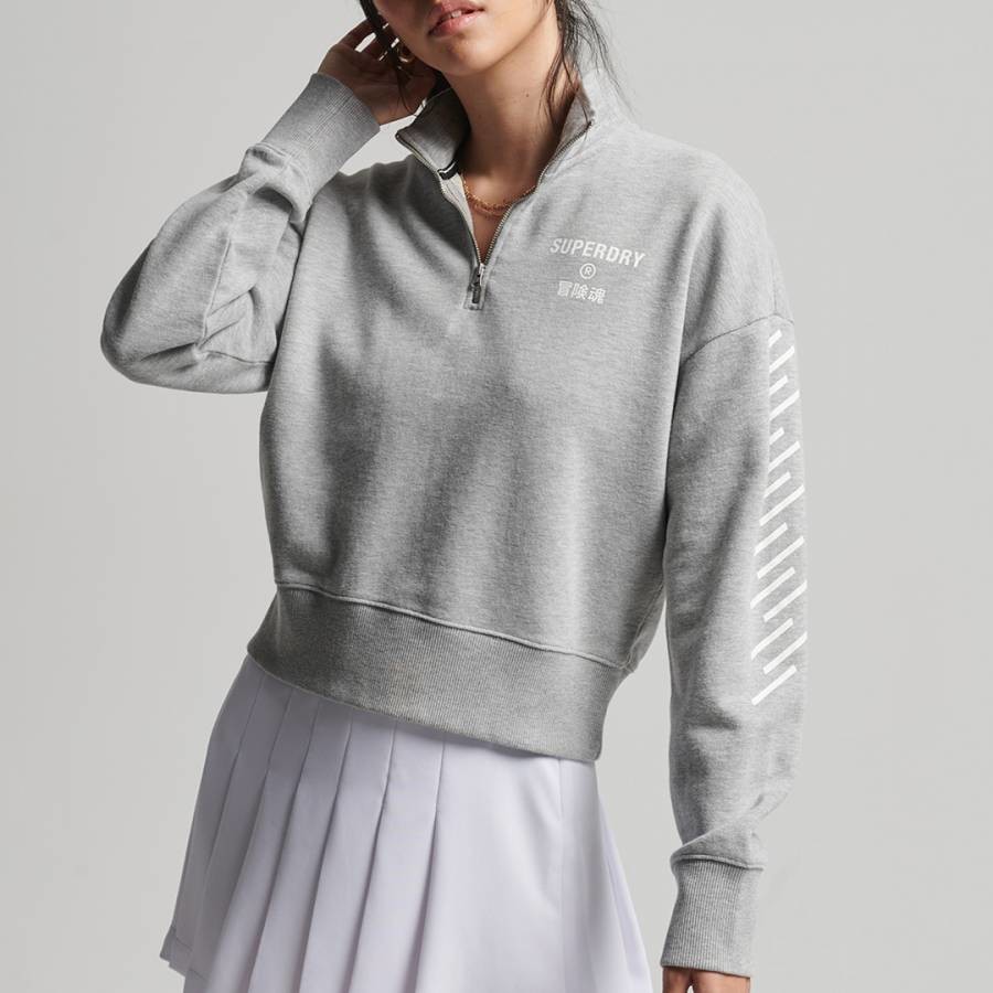 Grey Core Sport Half Zip Sweatshirt