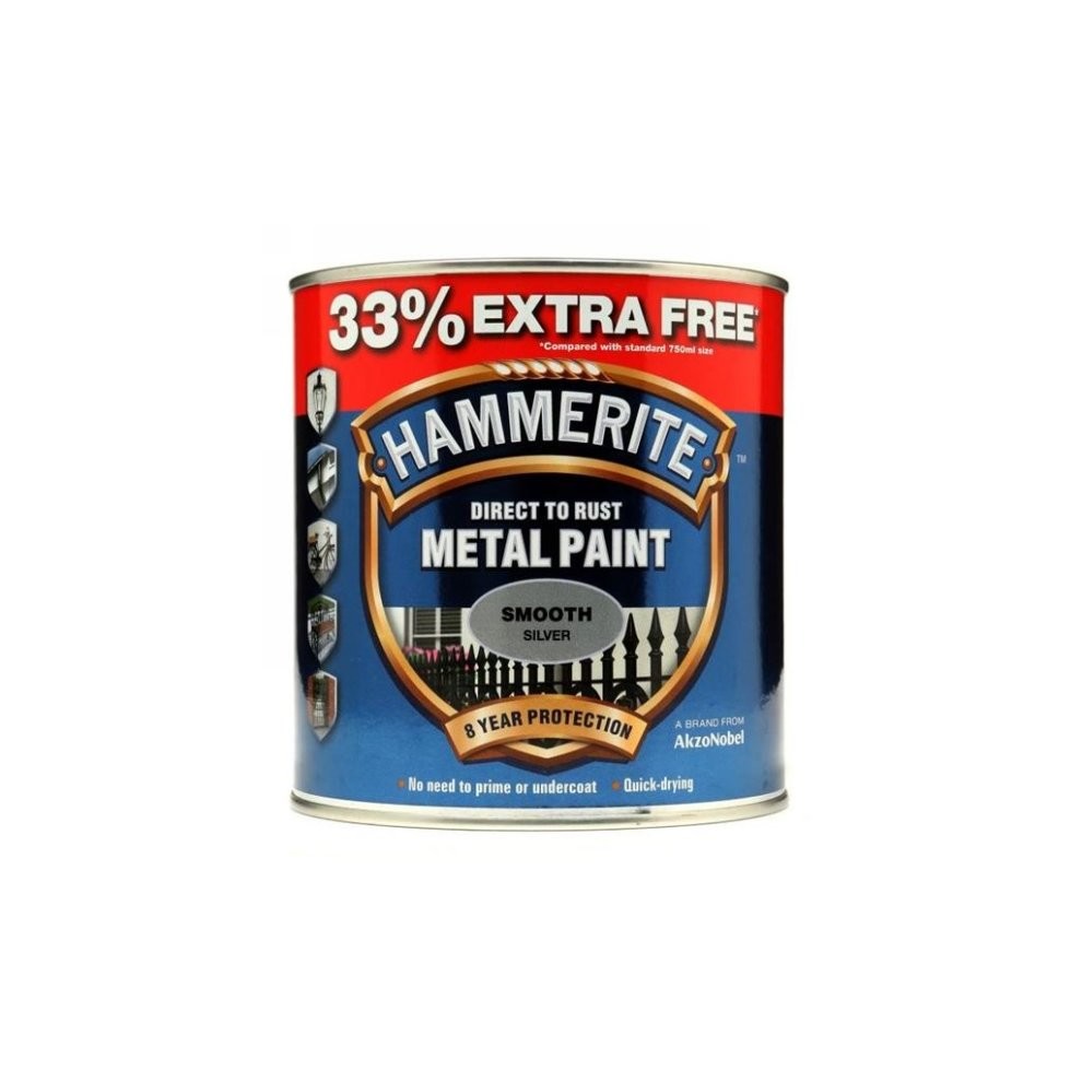 Direct To Rust Metal Paint - Smooth Silver - 750ml +33% EF
