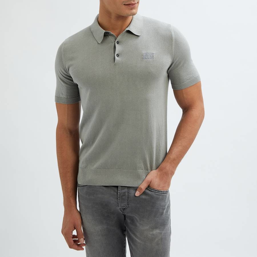 Grey Regular Fit Cotton Polo Shirt
