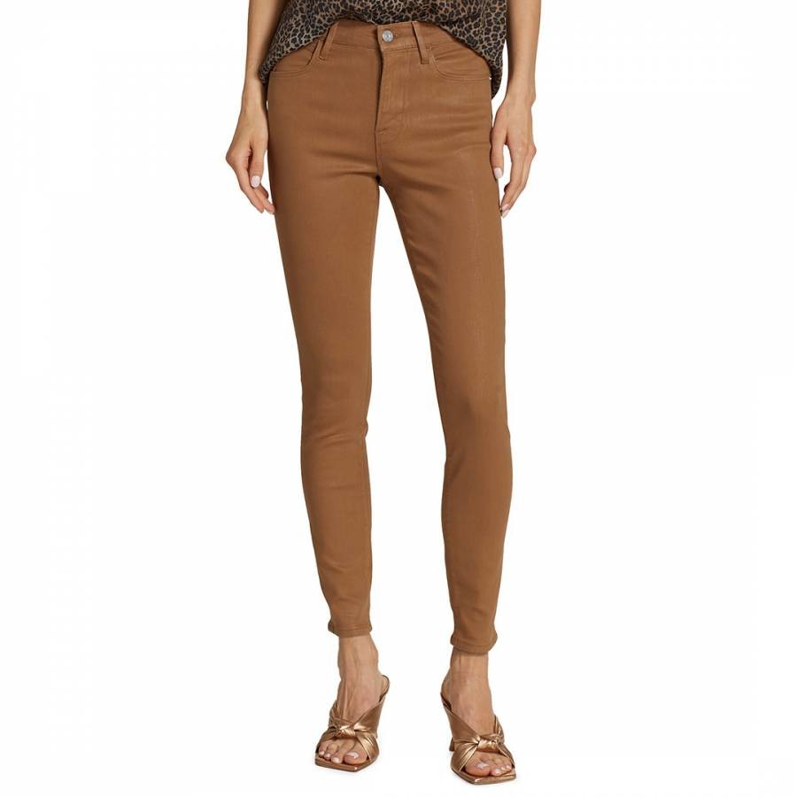 Brown Le High Skinny Coated Stretch Jean