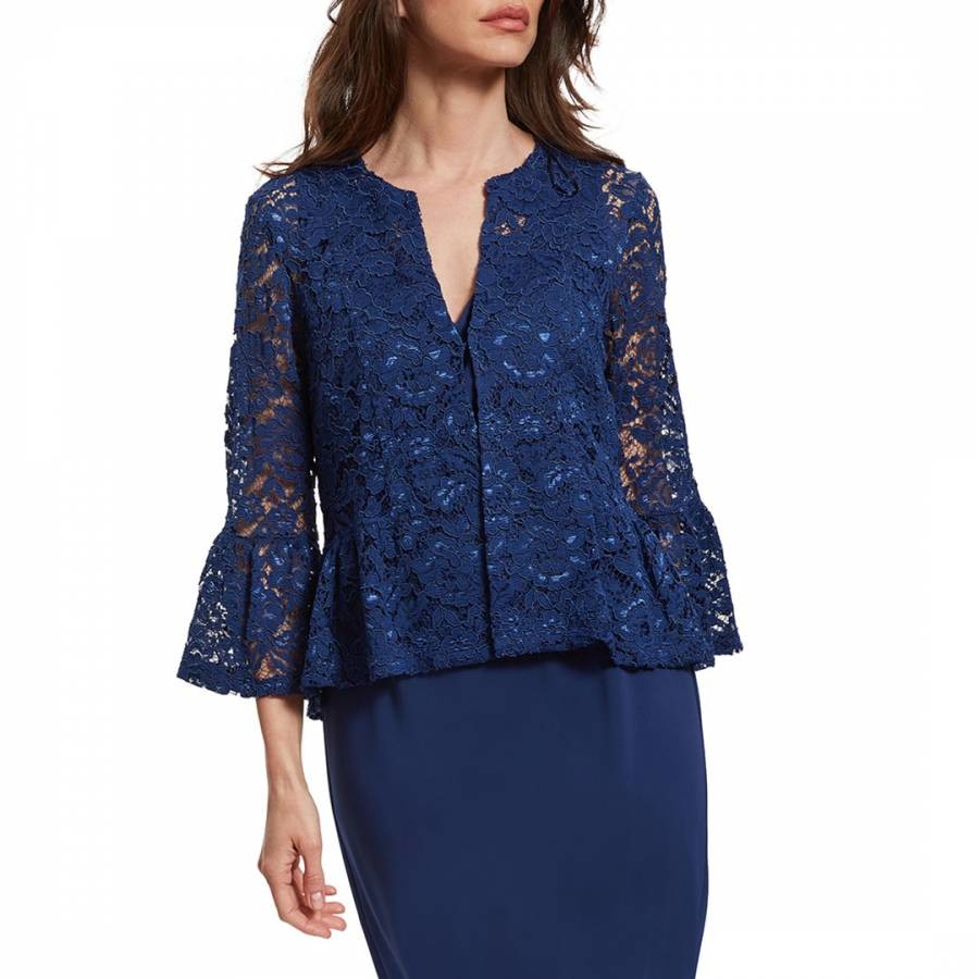 Navy Kate Corded Lace Jacket