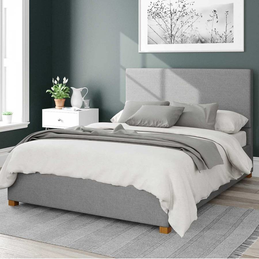 Garland Eire Linen Fabric Kingsize Ottoman Grey