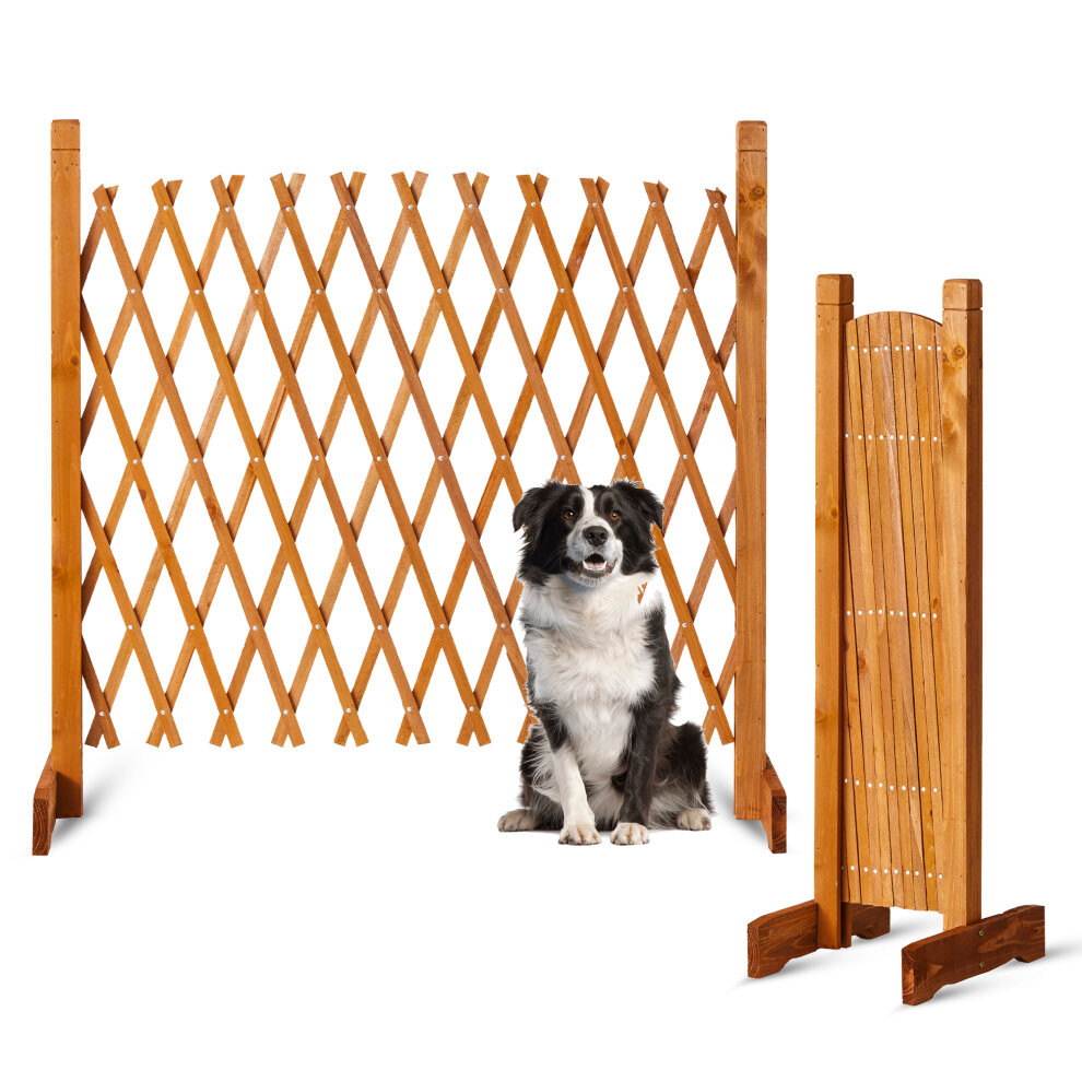 Solid Wood Expanding Fence | H:90cm x W:30-190 cm | Easylife | Natural Wood