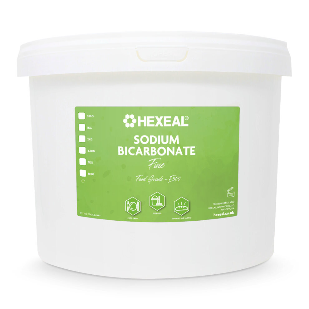 Hexeal SODIUM BICARBONATE  | 10kg Bucket | 100% BP/Food Grade | Bath, Baking, Cleaning