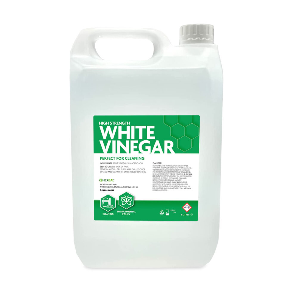 Hexeal HIGH STRENGTH WHITE VINEGAR | 5L | Cleaning - Grease remover, Surface cleaner, Floor/Window cleaner