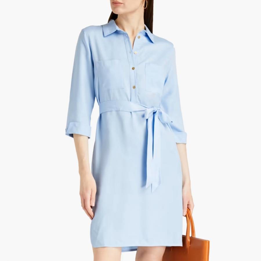Blue Tencel Shirt Dress