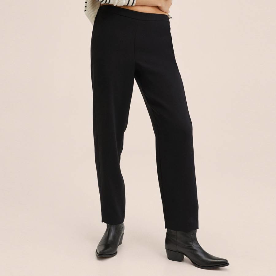 Black Straight Suit Trousers