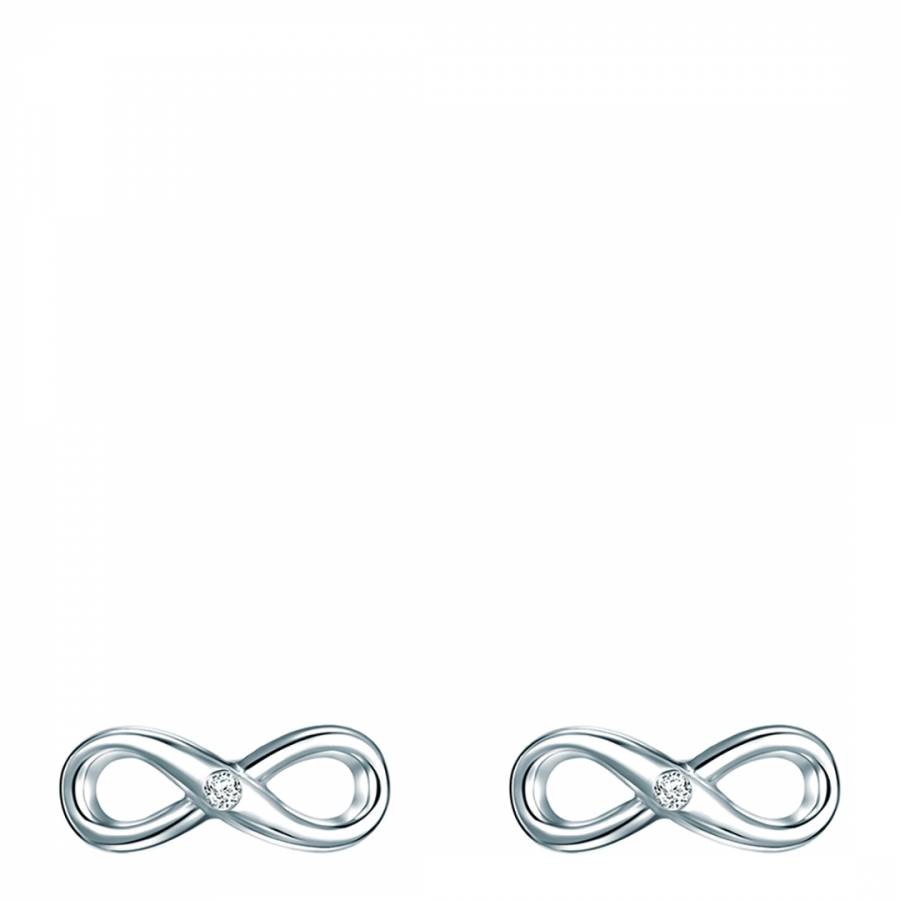 Silver Infinity Pendant Stud Earrings