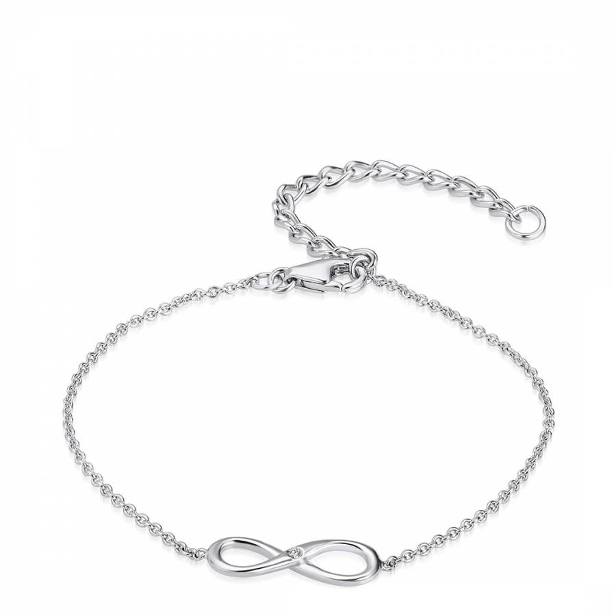 Silver Infinity Pendant Chain Bracelet