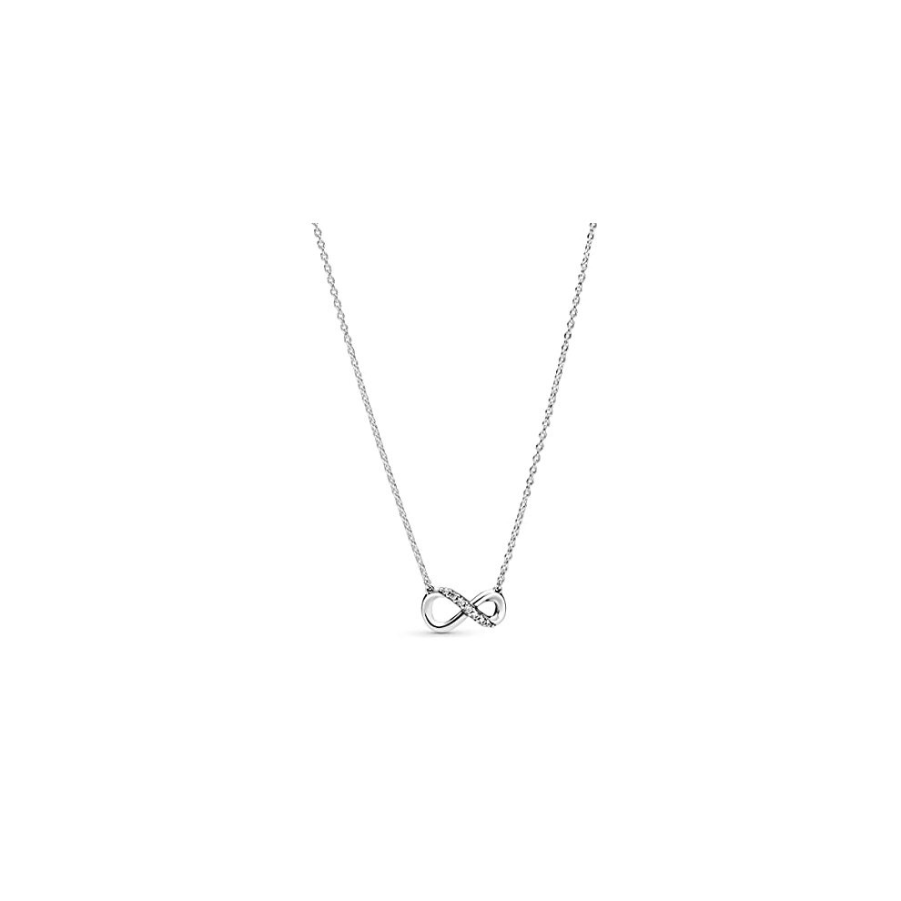 Pandora Moments Women's Sterling Silver Sparkling Infinity Collier Pendant Necklace, 50cm