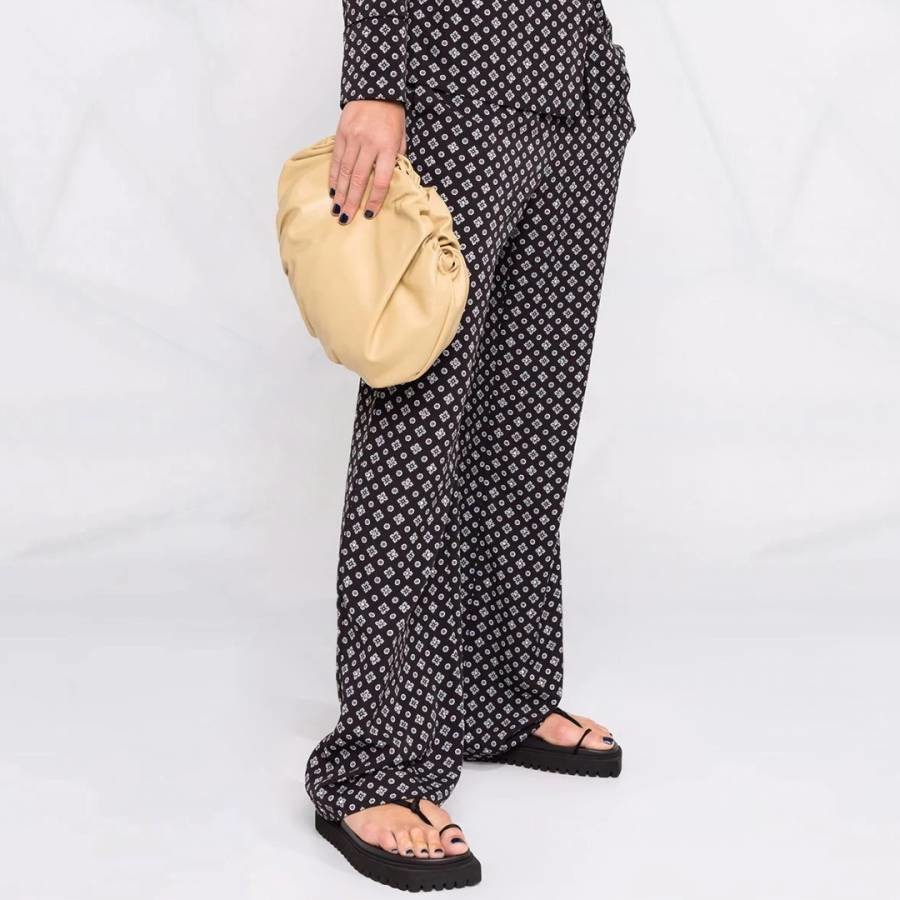 Black Printed Pull On Pant