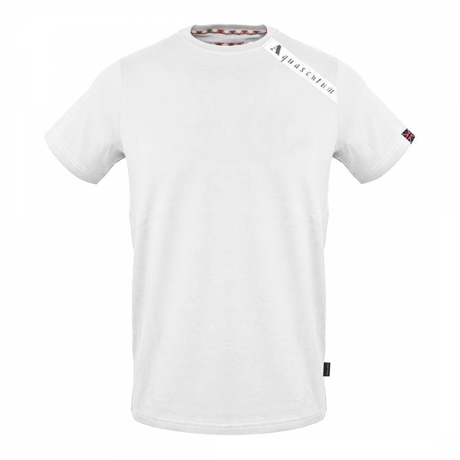 White Shoulder Strip Cotton T-Shirt