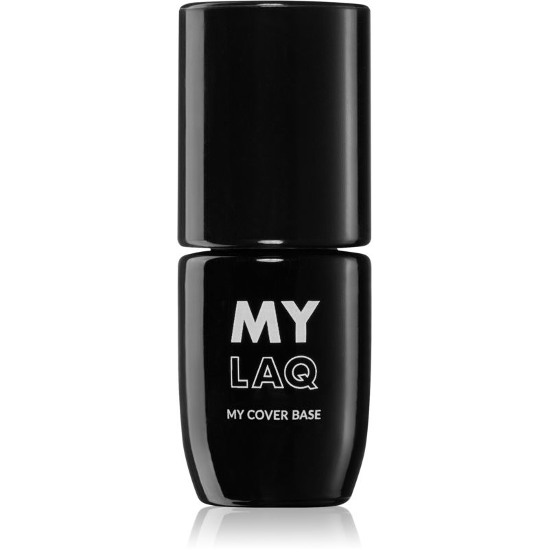 MYLAQ My Base Cover Base base coat gel for gel nails shade Shining Pink 5 ml