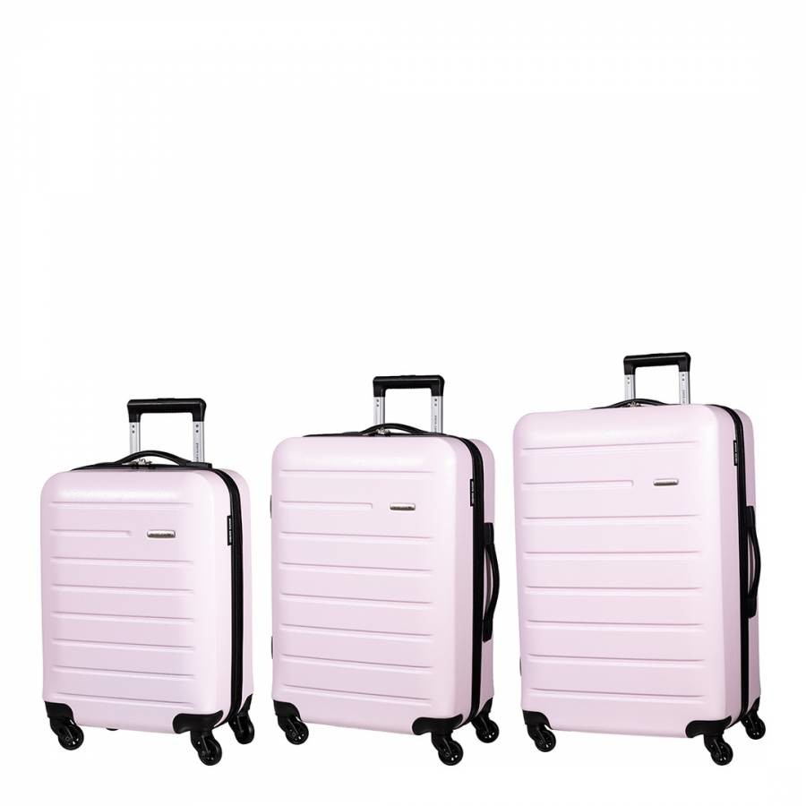 Pink 3 Piece Hardshell Luggage Set
