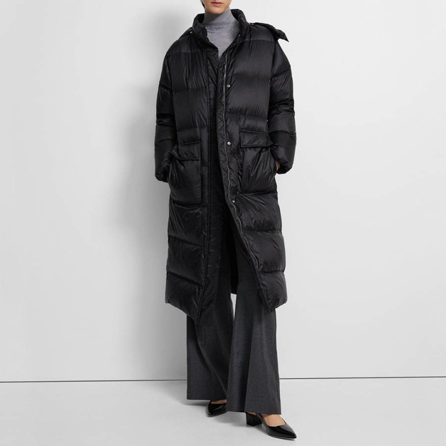 Black Longline Puffer Coat