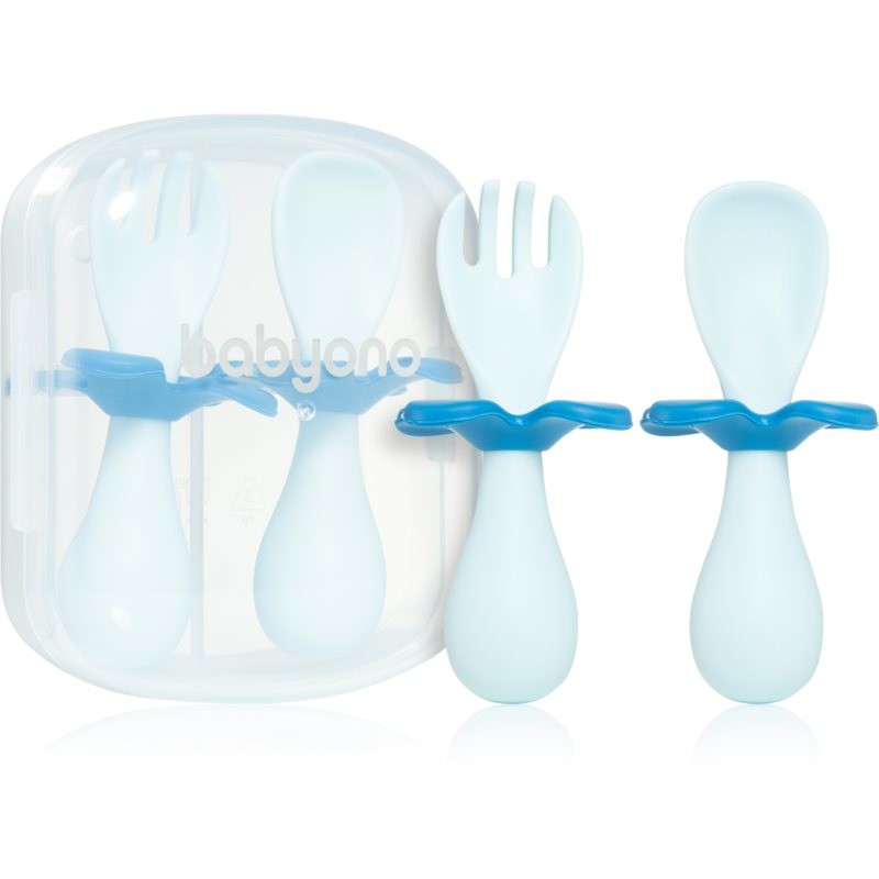 BabyOno Be Active Ergonomic Utensils for Children cutlery Blue 12 m+ 2 pc
