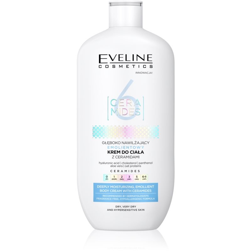 Eveline Cosmetics 6 Ceramides moisturising body cream for dry to very dry skin fragrance free 350 ml