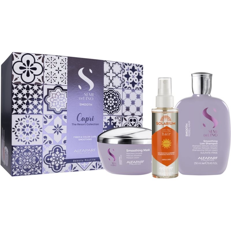 Alfaparf Milano Semi di Lino Smooth Capri set (for unruly and frizzy hair)