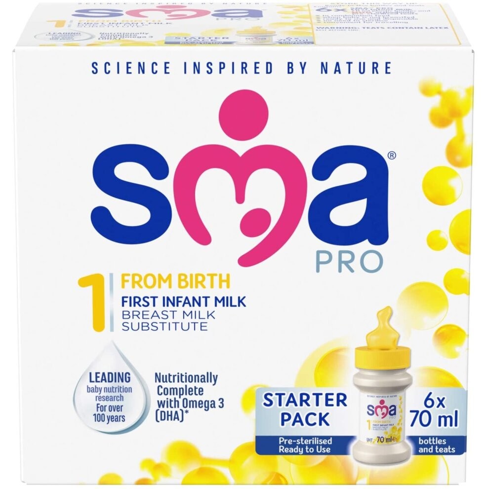 Sma Pro First Infant Milk From Birth Starter, 6x70ml