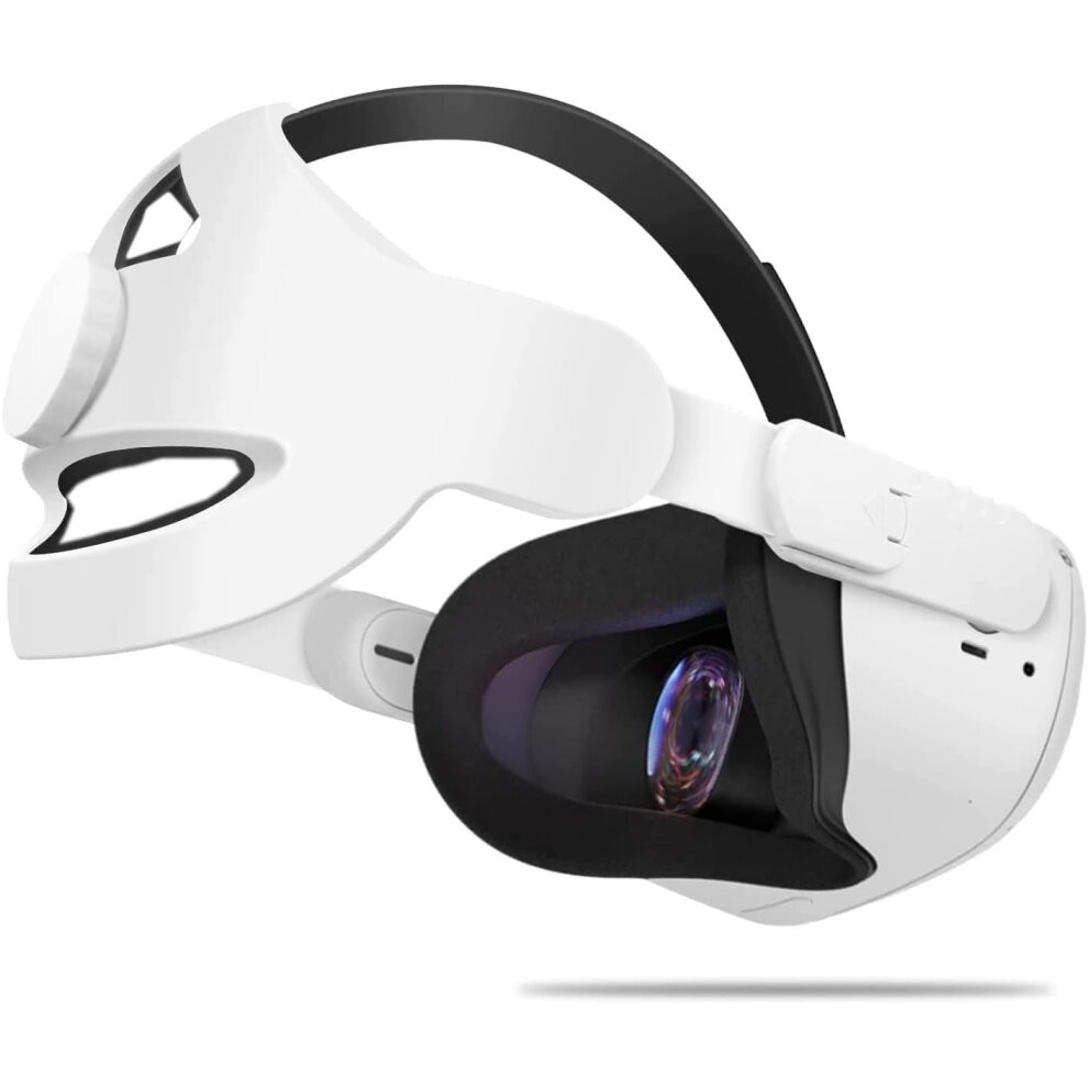 Adjustable Head Strap Compatible with Oculus Quest 2 Head Strap Accessory - White