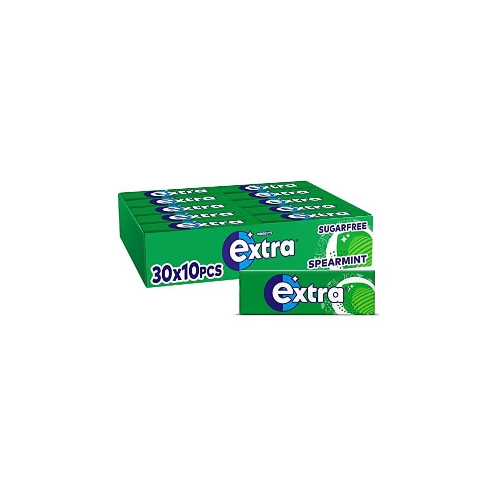 Extra Chewing Gum, Sugar Free Spearmint, 30 Packs of 10 Pieces
