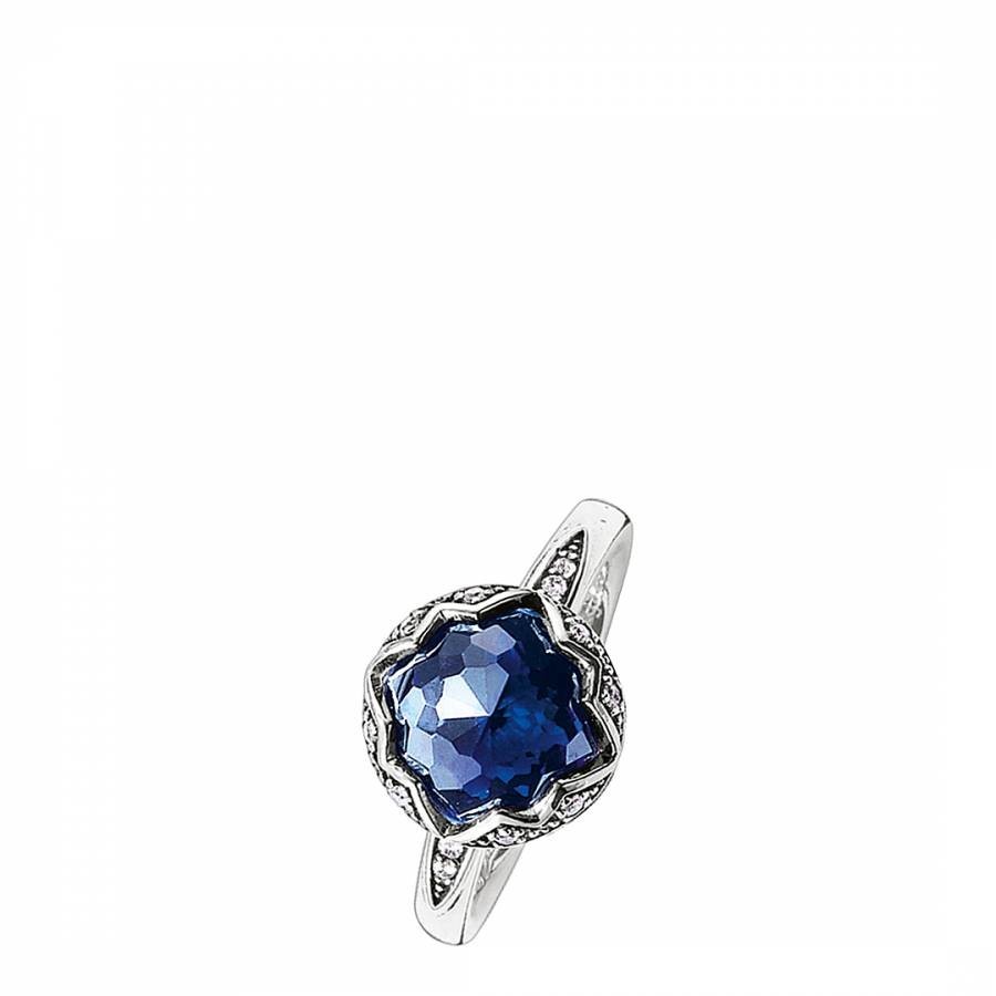 925 Sterling Silver Corundum Blue Ring